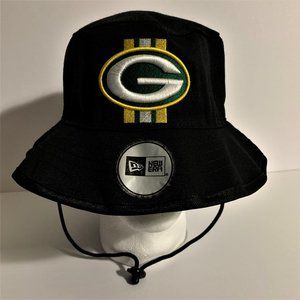 New Era Bucket Hat Drawstring NFL Green Bay Packers Vintage Collection